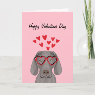 Cartão De Festividades Weimaraner Valentines Love Card