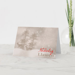 Cartão De Festividades Welsh Language Happy Holidays Stylish Christmas