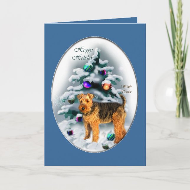 Cartão De Festividades Welsh Terrier Christmas Gifts (Frente)