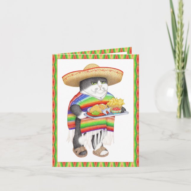 Cartão De Festividades WENDELITO CAT Notecard espanhol Birthday (Frente)