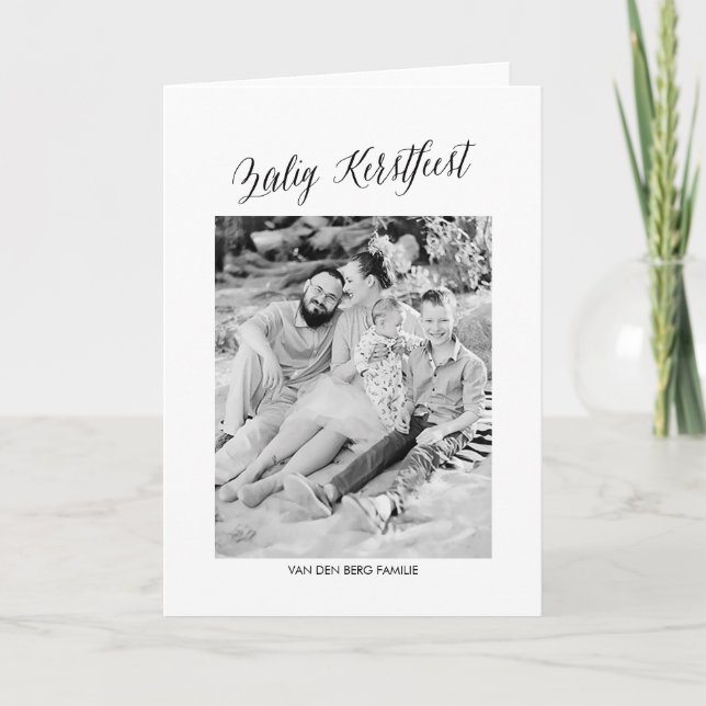 Cartão De Festividades Wenskaart kalligrafie Kerstmis (Frente)