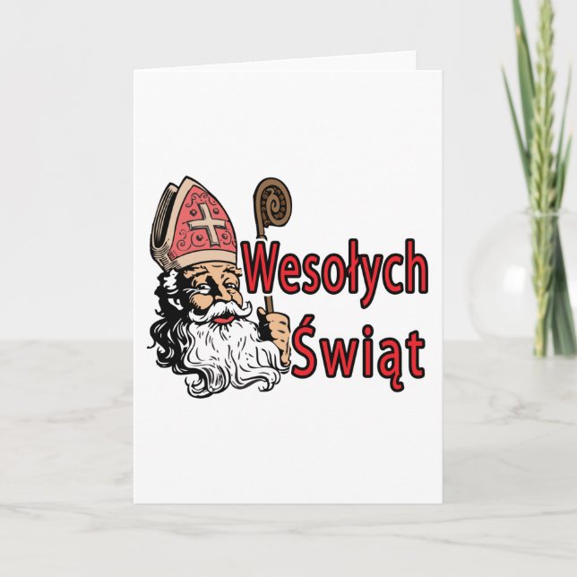 Cartão De Festividades Wesolych Swiat São Nicolau (Frente)