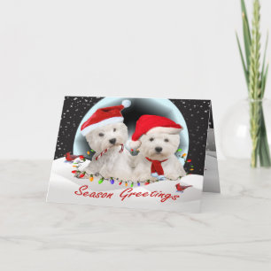 Cartão De Festividades West Highland Terrier Christmas Pals
