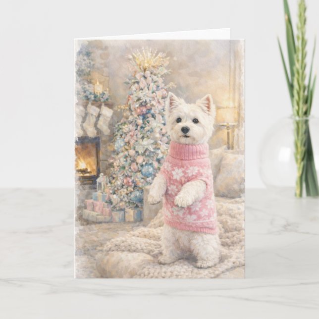 Cartão De Festividades West Highland White Terrier Christmas Card (Frente)