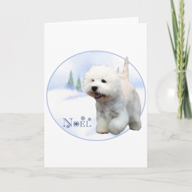 Cartão De Festividades West Highland White Terrier Noel (Frente)