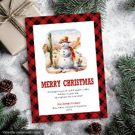 Cartão De Festividades Western Buffalo Check Merry Christmas Card
