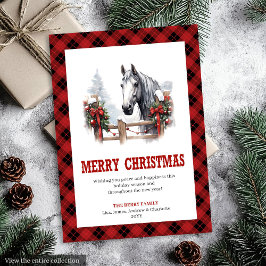 Cartão De Festividades Western Christmas card red black cozy style