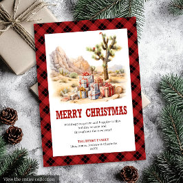 Cartão De Festividades Western Christmas card red black ranch style