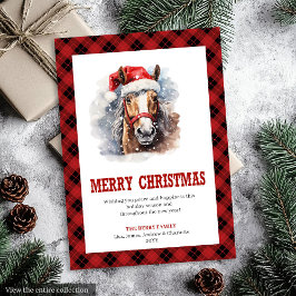 Cartão De Festividades Western Christmas card rustic cowboy plaid