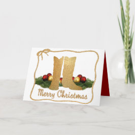 Cartão De Festividades Western Cowboy Boots Garland Rope Feliz Natal