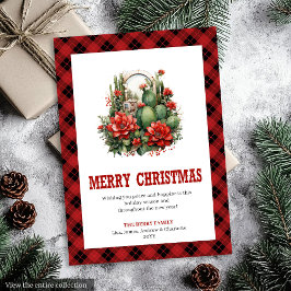 Cartão De Festividades Western Farmhouse Buffalo Holiday Greeting