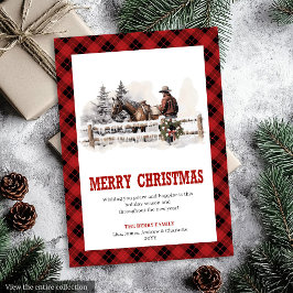 Cartão De Festividades Western greeting card red black festive look