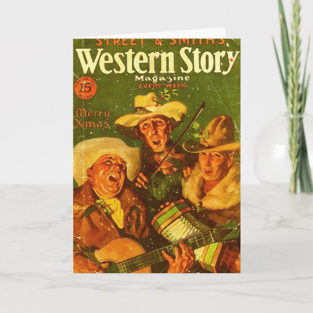 Cartão De Festividades Western Story Magazine 1931 no Natal (Frente)