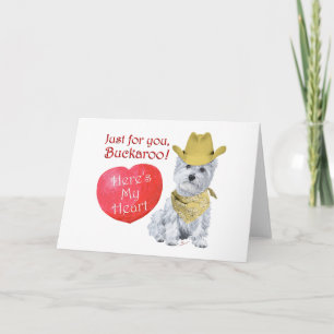 Cartão De Festividades Westie Cowboy Valentine