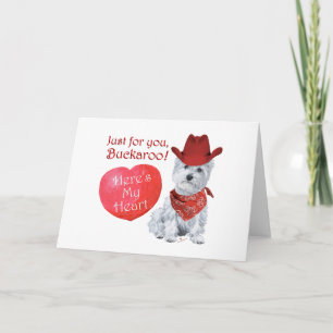 Cartão De Festividades Westie Cowboy Valentine