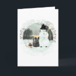 Cartão De Festividades Westie e Scottie Constroem um Boneco de Neve<br><div class="desc">Sim,  eles construíram isso sozinhos!!  Este Westie e Scottie estão passando um feliz dia de inverno juntos!  Você tem um Westie e Scottie,  nós temos!  Estes desenhos são criados a partir da minha arte original e disponíveis em roupas,  novidades e itens de presente!  Aproveite!!</div>