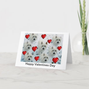 Cartão De Festividades Westie Hearts Valentines Day Card