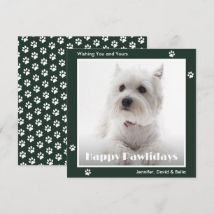 Cartão De Festividades Westie Impressões de Patinhas de Cachorro Foto de