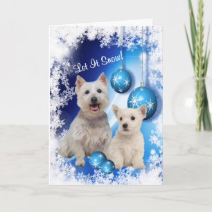 Cartão De Festividades Westie Let It Snow Holiday Greeting - Customizable
