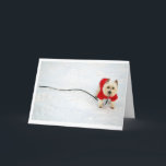 Cartão De Festividades westie no casaco vermelho<br><div class="desc">westie no casaco do inverno</div>