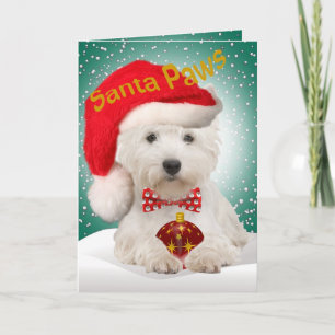 Cartão De Festividades Westie Santa Christmas Cards