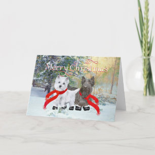 Cartão De Festividades Westie Scottie Christmas