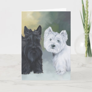 Cartão De Festividades Westie Scottie Inverno