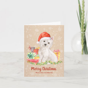 Cartão De Festividades Westie, West Highland Terrier   Folded Dog