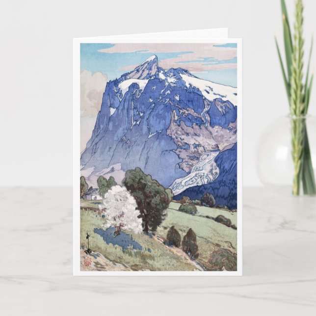 Cartão De Festividades Wetterhorn, Hiroshi Yoshida, Woodcut (Frente)