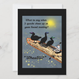 Cartão De Festividades "WhasSUP" com patos no conselho SUP