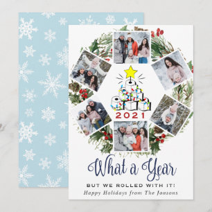 Cartão De Festividades What a Year 2021 Christmas Red Farm Truck 6 Photo