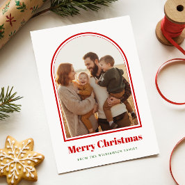 Cartão De Festividades What a Year in Review Family Arch Photo Christmas