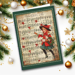 Cartão De Festividades What Child is This Music Art Christmas Card