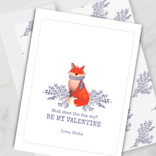 Cartão De Festividades What Does the Fox Say Valentine's Day Holiday Card