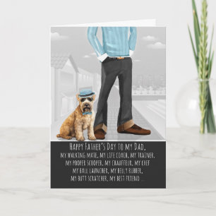 Cartão De Festividades Wheaten Terrier Cachorro e Pai Dia dos Pais Divert