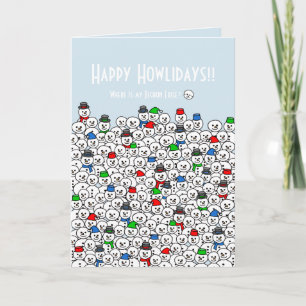 Cartão De Festividades Where Is My  Bichon Frise Holiday Card