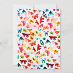 Cartão De Festividades Whimi Rainbow Forest Butterfly Aquarela