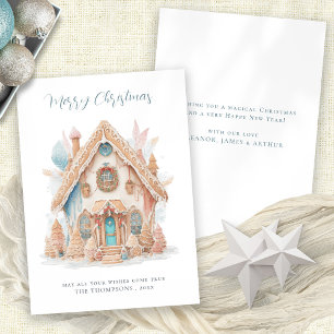 Cartão De Festividades Whimsic Boho Gingercake House Feliz Natal