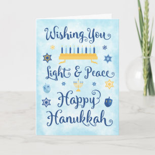 Cartão De Festividades Whimsic Hanukkah Light and Peace