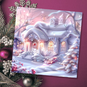 Cartão De Festividades Whimsic Winter Wonderland House Natal