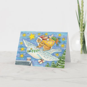 Cartão De Festividades Whimsical Bunny Christmas Card