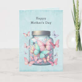 Cartão De Festividades Whimsical Butterflies in a Jar Mother's Day
