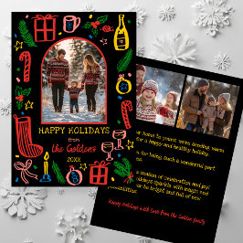 Cartão De Festividades Whimsical Christmas  Cute Custom Arch 3 PHOTO 