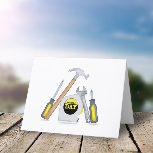 Cartão De Festividades Whimsical de ferramentas simples modernas do dia d (Criador carregado)