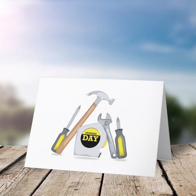 Cartão De Festividades Whimsical de ferramentas simples modernas do dia d (Criador carregado)