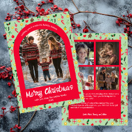 Cartão De Festividades Whimsical Doodle Christmas Arch 5 Photo