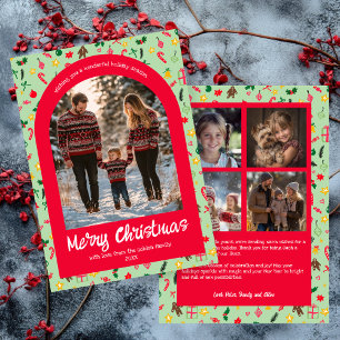 Cartão De Festividades Whimsical Doodle Christmas Arch 5 Photo