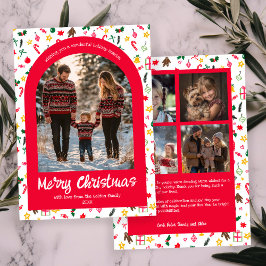 Cartão De Festividades Whimsical Doodle Christmas Arch 5 Photo