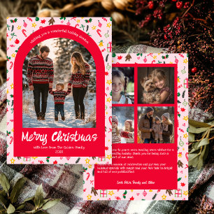 Cartão De Festividades Whimsical Doodle Christmas Arch 5 Photo