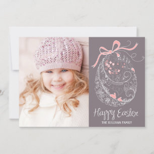 Cartão De Festividades Whimsical Easter Egg Happy Easter Flat Card